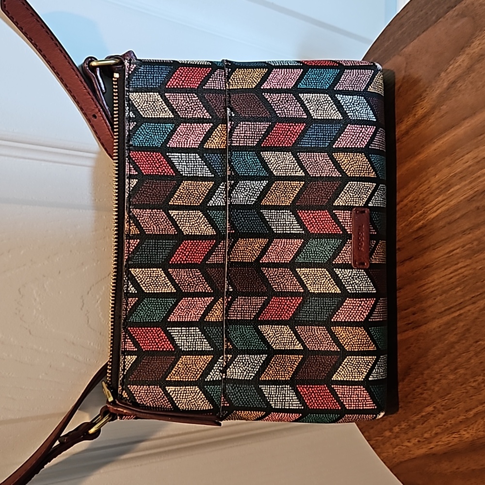 Fossil Women's Fiona Small Crossbody Chevron Multicolor